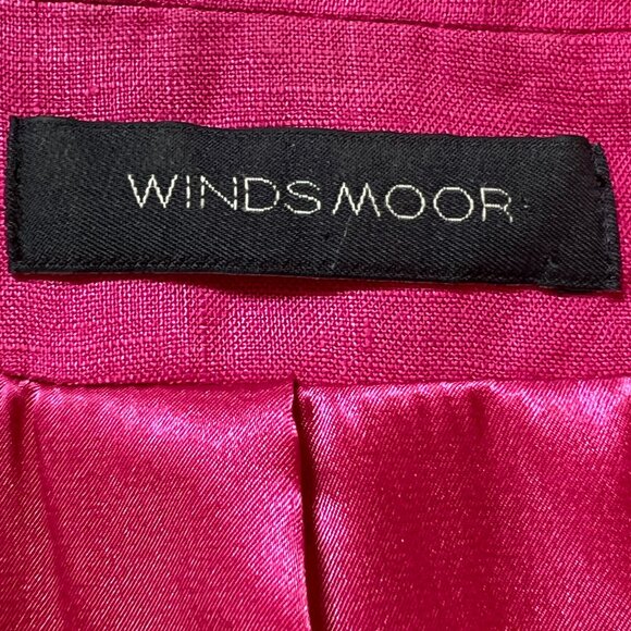 💕Windmoor :Bold & Beautiful Vintage-vibe Fuchsia 100% Linen Jacket size 12 - Picture 8 of 15
